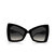 The Admiral Black Acetate Cat Eye Unisex Oversized Sunglasses - Black