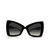 The Admiral Black Acetate Cat Eye Unisex Oversized Sunglasses - Black