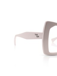 The Angolan White Cat Eye Unisex Oversized Eyeglasses