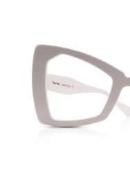 The Angolan White Cat Eye Unisex Oversized Eyeglasses - White
