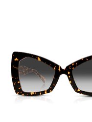 The Monarch Cat Eye Unisex Oversized Sunglasses - Black