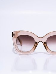 Tinted Rosé Oversized Wayfarer Nude Women’s Sunglasses - Nude