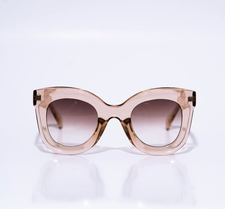 Tinted Rosé Oversized Wayfarer Nude Women’s Sunglasses - Nude