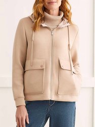 Hooded Zip Up Jacket In Cashmere