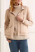 Hooded Zip Up Jacket In Cashmere - Cashmere