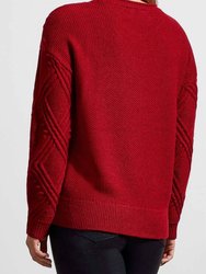 Long Sleeve Crew Neck Cables Sweater