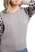 Long Sleeve Crew Neck Sweater In Grey Mix