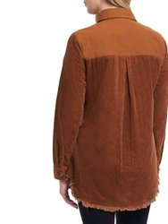 Long Sleeve Shacket In Sepia