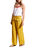 Paperbag Pull On Wide Leg Pants In Limoncello