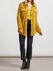 Patch Pocket Shacket In Chartreuse - Chartreuse