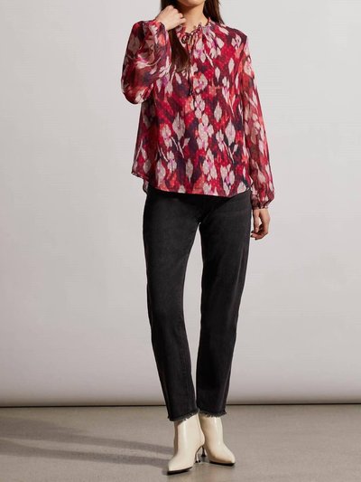 TRIBAL Puffy Sleeve Blouse In Red Plum product