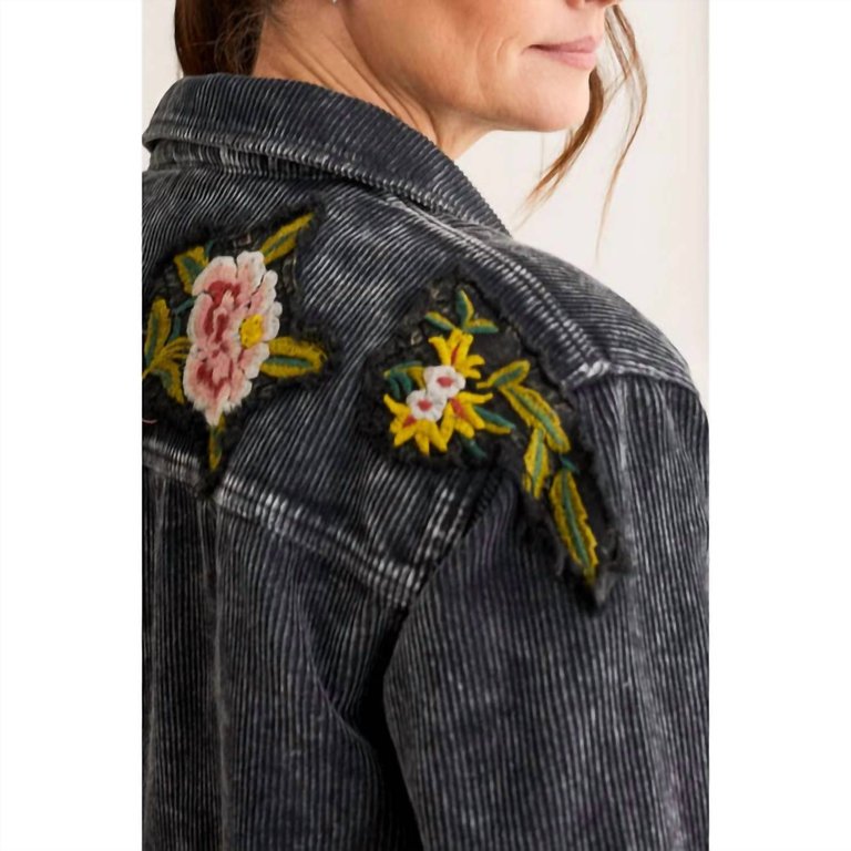 Shacket With Back Embroidery