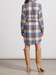 Shirt Dress W/knot In Multi