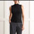 Sleeveless Mock Neck Top - Black