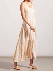 Striped Maxi Dress With Back Tie