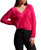 V-Neck Sweater In Fuchsia Pink - Fuchsia Pink