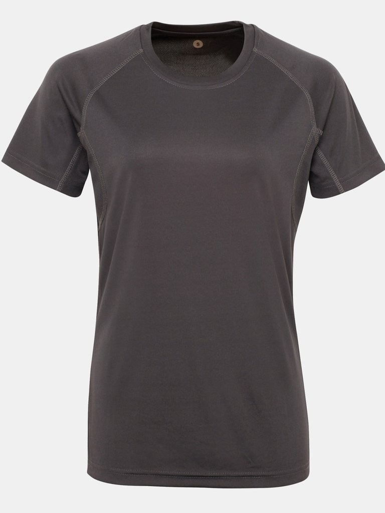 Tri Dri Womens/Ladies Panelled Crew Neck T-Shirt (Charcoal) - Charcoal