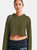 TriDri Womens/Ladies Cropped Long-Sleeved T-Shirt (Olive)