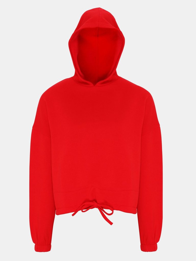 TriDri Womens/Ladies Cropped Oversize Hoodie (Fire Red) - Fire Red