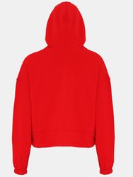 TriDri Womens/Ladies Cropped Oversize Hoodie (Fire Red)