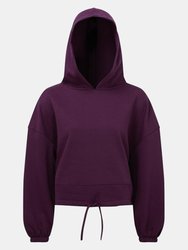 TriDri Womens/Ladies Cropped Oversize Hoodie - Mulberry