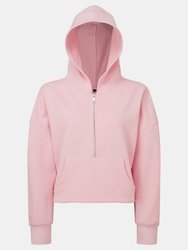 TriDri Womens/Ladies Half Zip Hoodie - Light pink