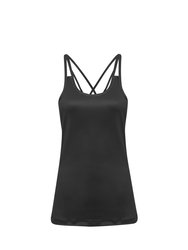 TriDri Womens/Ladies Laser Cut Spaghetti Strap Vest (Charcoal) - Charcoal