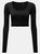 TriDri Womens/Ladies Ribbed Seamless 3D Crop Top - Black