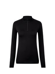 TriDri Womens/Ladies Seamless 3D Fit Multi Sport Performance Zip Top (Full Black) - Full Black