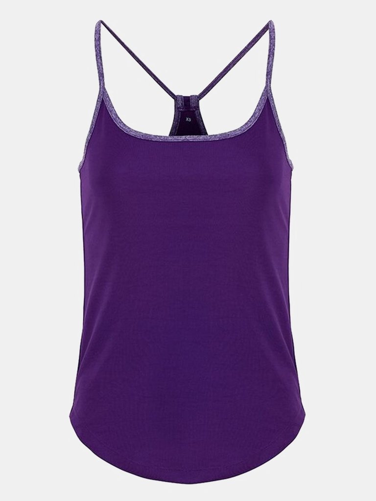 TriDri Womens/Ladies Yoga Undershirt (Bright Purple/Purple Melange) - Bright Purple/Purple Melange