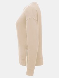 Womens Recycled Zipped Sweatshirt - Nude