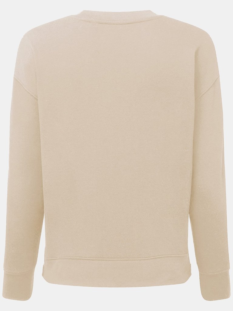 Womens Recycled Zipped Sweatshirt - Nude