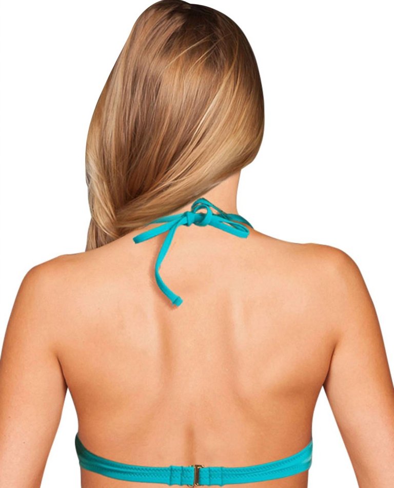 High Neck Bikini Top In Turquoise