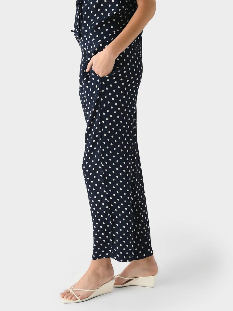 Leigh Pant In Navy Polka Dot