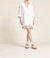 Lucca Shift Dress In White W/ Ric Rac