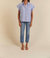 Marianne B Ruffle Sleeve Shirt - Blue & White Stripe