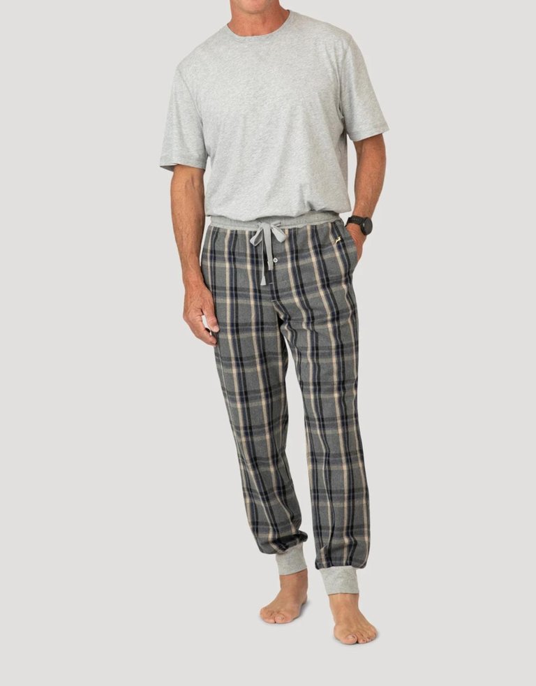 Men's Alpine Checks Jogger In Charcoal - Charcoal