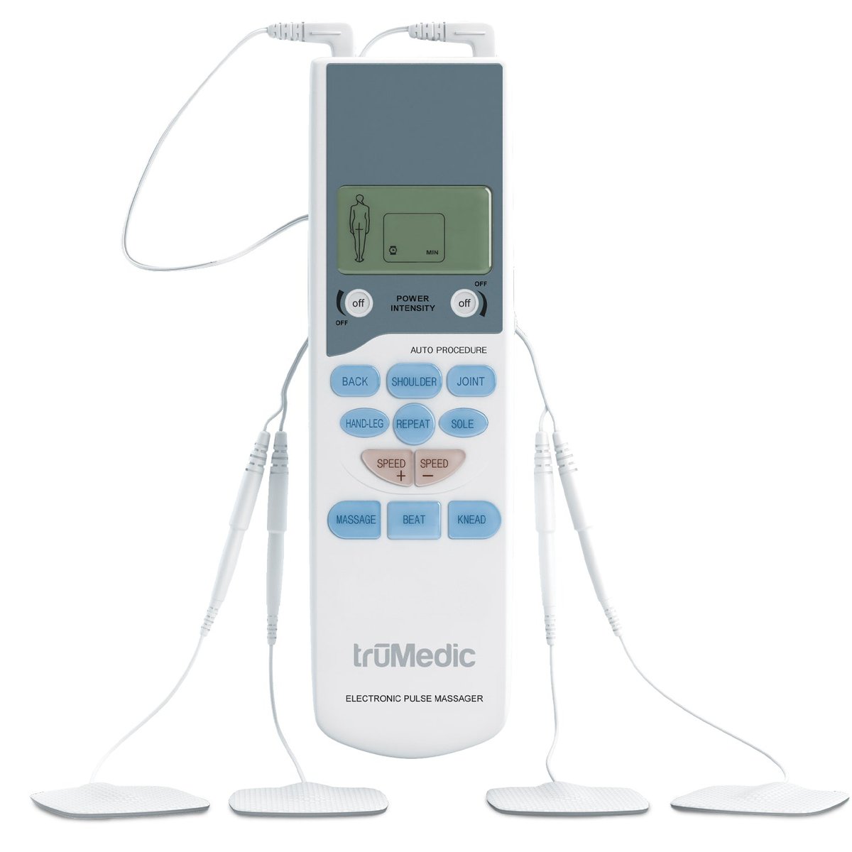 Bluestone Tens Handheld Electronic Pulse Massager with 8 Pads