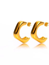 Clouds Hoop Earrings - 18k Gold Plated