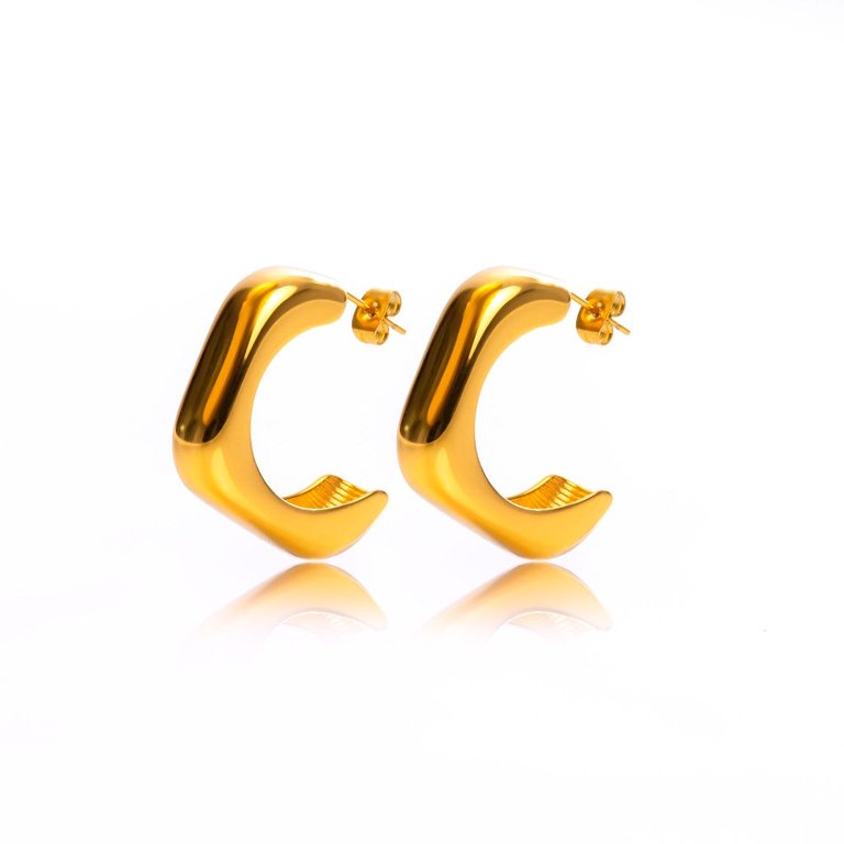 Clouds Hoop Earrings - 18k Gold Plated