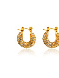 Holiday Hoop Earrings - 18k Gold Plated