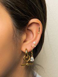 Rose Hoop Earrings
