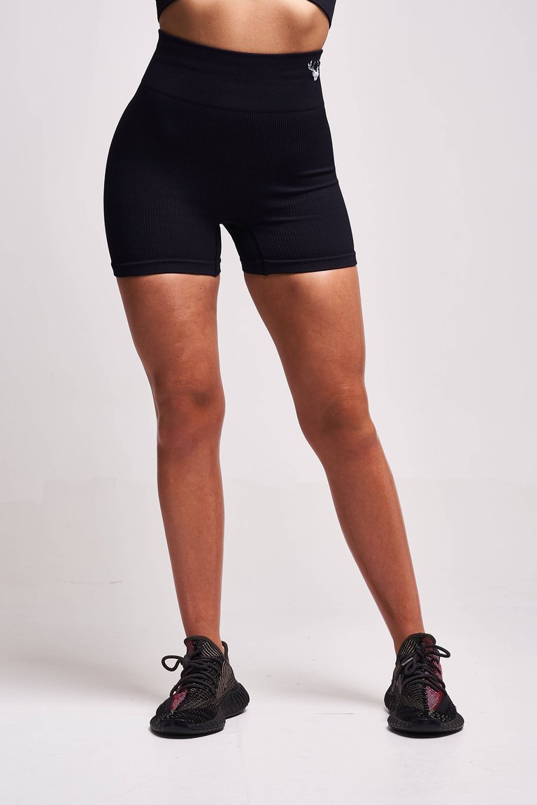 Chino Recycled Rib Booty Shorts - Black