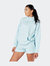 Essentials Oversized Funnel Neck Zip Up Sweatshirt - Blue