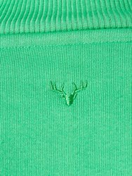 Essentials Oversized Funnel Neck Zip-Up Sweatshirt - Green