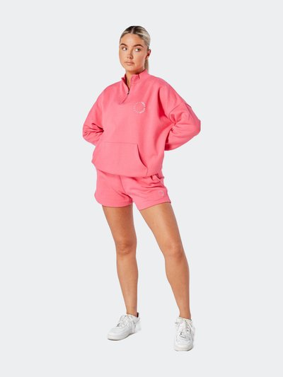 Twill Active Essentials Oversized Funnel Neck Zip Up Sweatshirt - Pink product