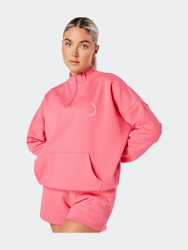 Essentials Oversized Funnel Neck Zip Up Sweatshirt - Pink