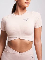 Estron Recycled Rib Criss-Cross Crop Top