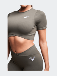 Fina Recycled Rib Cris Cross Crop Top