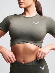 Fina Recycled Rib Cris Cross Crop Top